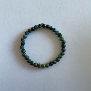 Blue and green beaded bracelet